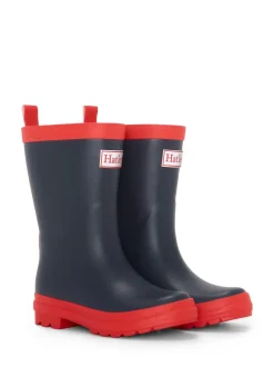 Hatley Bottes de pluie bleu marine et rouge mat Sale