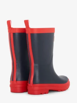 Hatley Bottes de pluie bleu marine et rouge mat Sale