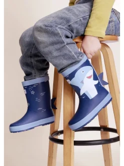 Toezone Bottes de pluie imperméables Bleu requin pour GARÇON New