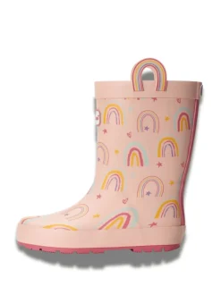 Toezone Bottes en caoutchouc imperméables rose arc-en-ciel fille Hot