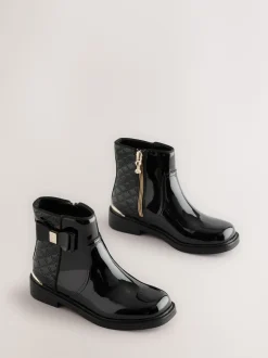 Baker by Ted Baker Bottes noires vernies Chelsea fille New