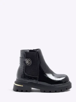 River Island Bottes Chelsea à bretelles vernies imprimé cœur Hot