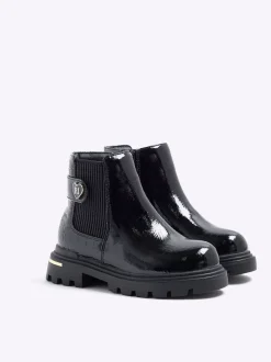 River Island Bottes Chelsea à bretelles vernies imprimé cœur Hot