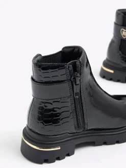 River Island Bottes Chelsea à bretelles vernies imprimé cœur Hot