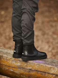 Toezone Bottes Dakota Boys en cuir et cheville zippée noires Online