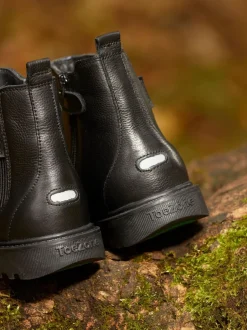 Toezone Bottes Dakota Boys en cuir et cheville zippée noires Online