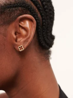 D.Louise Boucles d’oreilles imperméables avec clous de trèfle