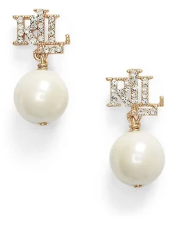 Lauren Ralph Lauren Boucles d’oreilles à logo en fausse perle Outlet