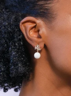 Lauren Ralph Lauren Boucles d’oreilles à logo en fausse perle Outlet