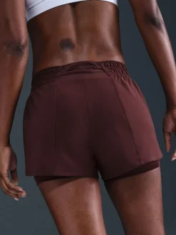 Nike Bourgogne Crush - Dri-FIT One Mid Rise 3 Inch 2-en-1 Shorts Sale