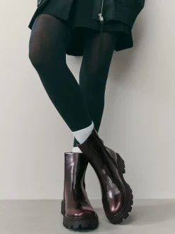 Next Bourgogne Rouge Brevet - Bottines Forever Comfort® à semelle crantée Chelsea Discount