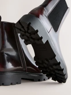 Next Bourgogne Rouge Brevet - Bottines Forever Comfort® à semelle crantée Chelsea Discount