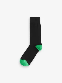 Next - Lot de 7 - Chaussettes riches en coton pour homme Bout de talon noir Online