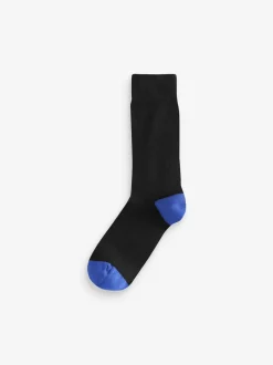 Next - Lot de 7 - Chaussettes riches en coton pour homme Bout de talon noir Online