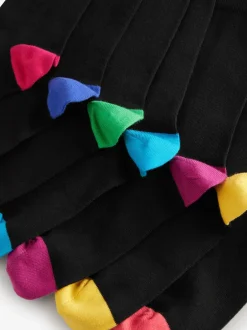 Next - Lot de 7 - Chaussettes riches en coton pour homme Bout de talon noir Online