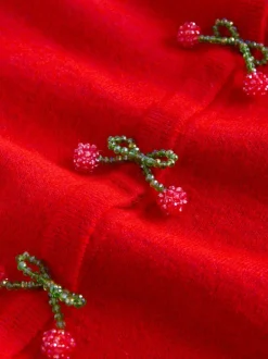 Next - Cardiganen maille col rond Boutons cerise rouge