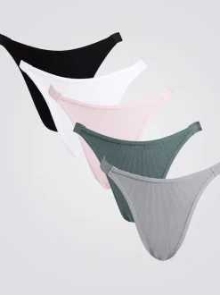 Boux Avenue Amiee Rib High Leg Thong 5 Pack Hot