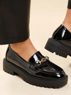 Lipsy Brevet noir - Mocassins en similicuir à mors épais Discount