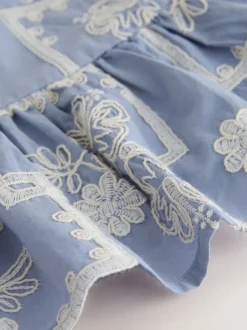 Next Brodé bleu/écru - Ensemble Chemisiers et Pantalons (3mths-8yrs) New