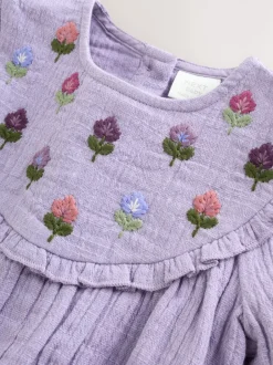 Next Brodé violet - Barboteuse Bloomer pour bébé (0mths-2yrs) Clearance