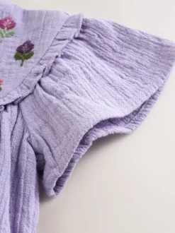 Next Brodé violet - Barboteuse Bloomer pour bébé (0mths-2yrs) Clearance