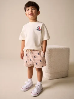 Next Broderie bateau blanche - Ensemble T-shirt et short Manches courtes (3mths-7yrs) Discount