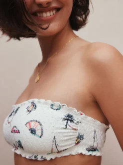 Next Broderie blanche conversationnelle - Haut de bikini Bandeau Hot