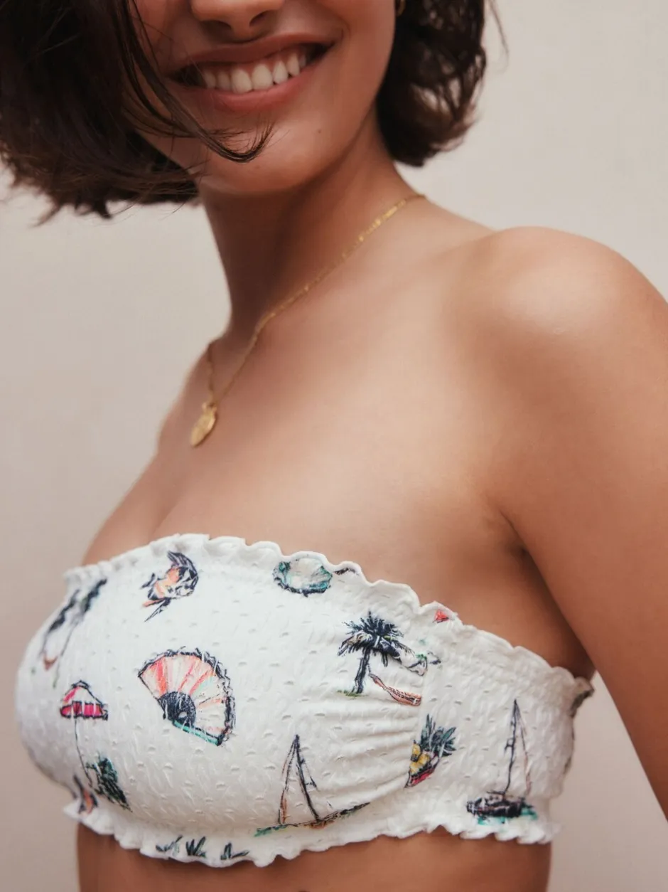 Next Broderie blanche conversationnelle - Haut de bikini Bandeau Hot