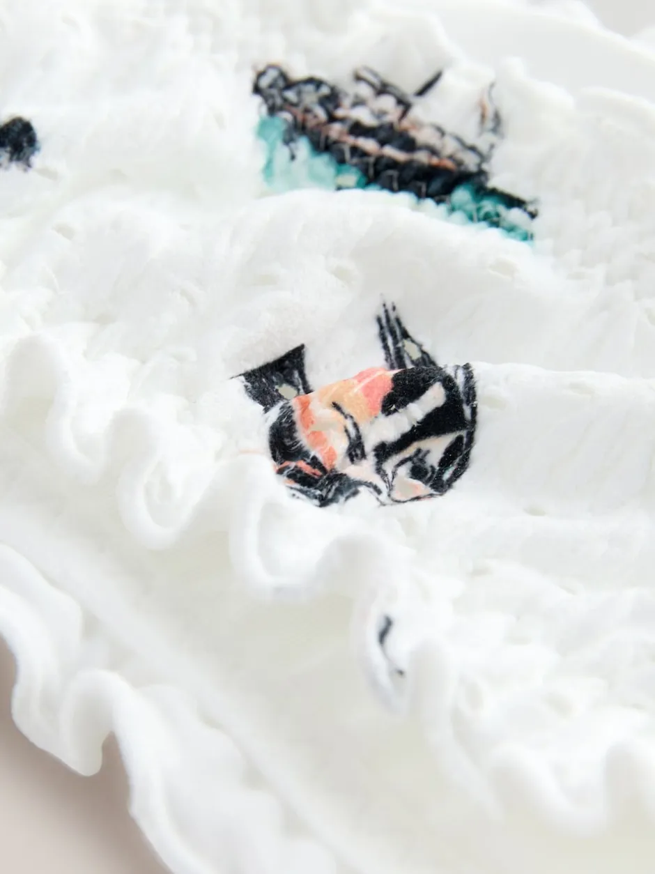 Next Broderie blanche conversationnelle - Haut de bikini Bandeau Hot