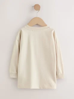 Next Broderie Nourriture Minéraux Personnage - Lot de 4 t-shirts imprimés graphiques à manches longues (3mois-7ans) New