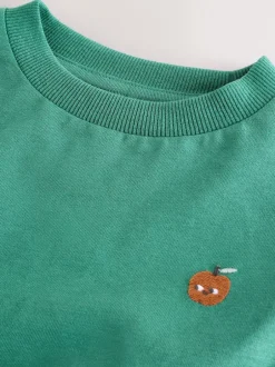 Next Broderie Nourriture Minéraux Personnage - Lot de 4 t-shirts imprimés graphiques à manches longues (3mois-7ans) New