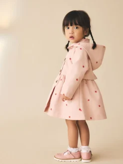 Next Broderie rose - Manteau boutonné résistant à la douche (3mois-7ans) New