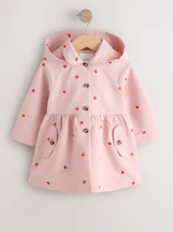 Next Broderie rose - Manteau boutonné résistant à la douche (3mois-7ans) New