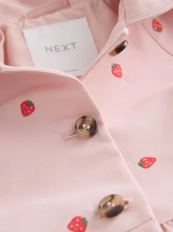 Next Broderie rose - Manteau boutonné résistant à la douche (3mois-7ans) New
