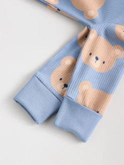 Next Brown/Marine - Lot de 3 dors-bien bébé en coton sans pieds à fermeture éclair bidirectionnelle (0mois-3ans)