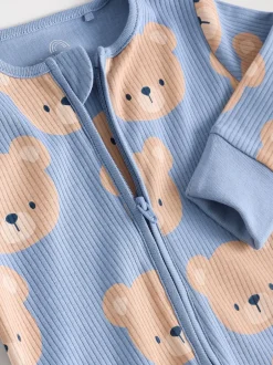 Next Brown/Marine - Lot de 3 dors-bien bébé en coton sans pieds à fermeture éclair bidirectionnelle (0mois-3ans)