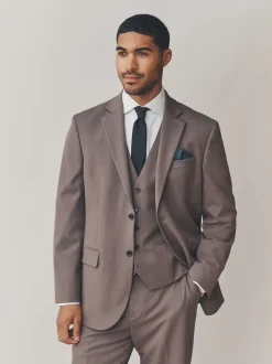 Next Brun clair - - Veste de costume stretch Motionflex Ajustement régulier