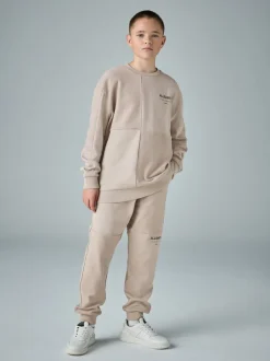 smALLSAINTS Brun clair - Ensemble sweat-shirt et joggings Underground oversize à empiècement texturé Clearance