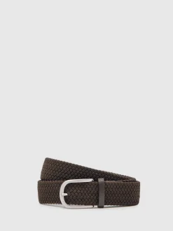 Reiss Brun foncé - Ceinture tissée Elmont Basket New
