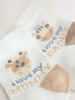 Next Brun/Crème - Lot de 2 chaussettes pour bébé (0mois-2ans) Outlet