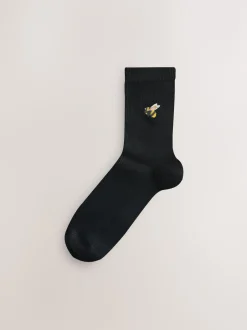 Next - Chaussettes à motif brodé 4 Pack Bumble Bee Hot