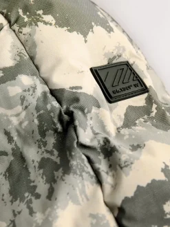 Next - Manteau rembourré doublé en micropolaire Résistant à la douche (3-17ans) Camoflauge gris