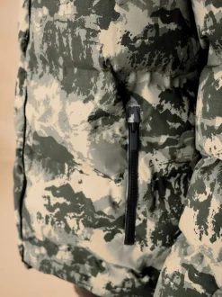 Next - Manteau rembourré doublé en micropolaire Résistant à la douche (3-17ans) Camoflauge gris