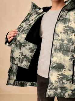 Next - Manteau rembourré doublé en micropolaire Résistant à la douche (3-17ans) Camoflauge gris