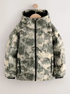 Next - Manteau rembourré doublé en micropolaire Résistant à la douche (3-17ans) Camoflauge gris