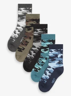 Next Camouflage - Chaussettes chaudes et thermiques en coton riche 5 Pack Discount