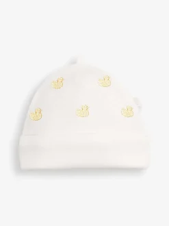Jojo Maman Bébé canard Jaune - Bonnet bébé en coton brodé Hot