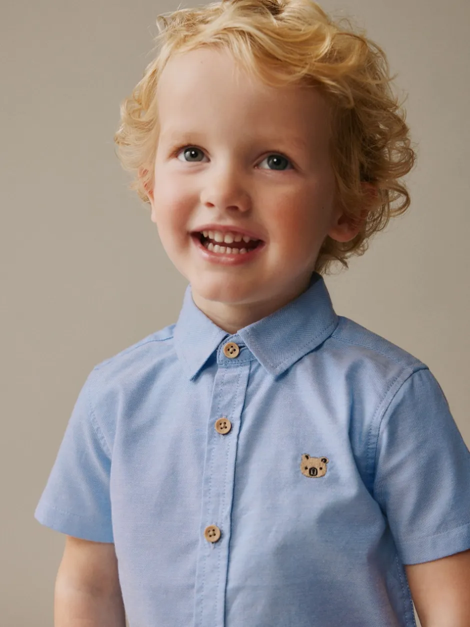 Next Caractère bleu - Chemise Oxford à manches longues (3mths-7yrs) Clearance