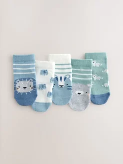 Next Caractère bleu - Lot de 5 chaussettes pour bébé (0mois-2ans) Sale