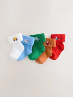 Next Caractère lumineux - Chaussettes à roulettes brodées 5 Lot (0mths-2yrs)